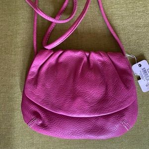 Fossil pink leather crossbody